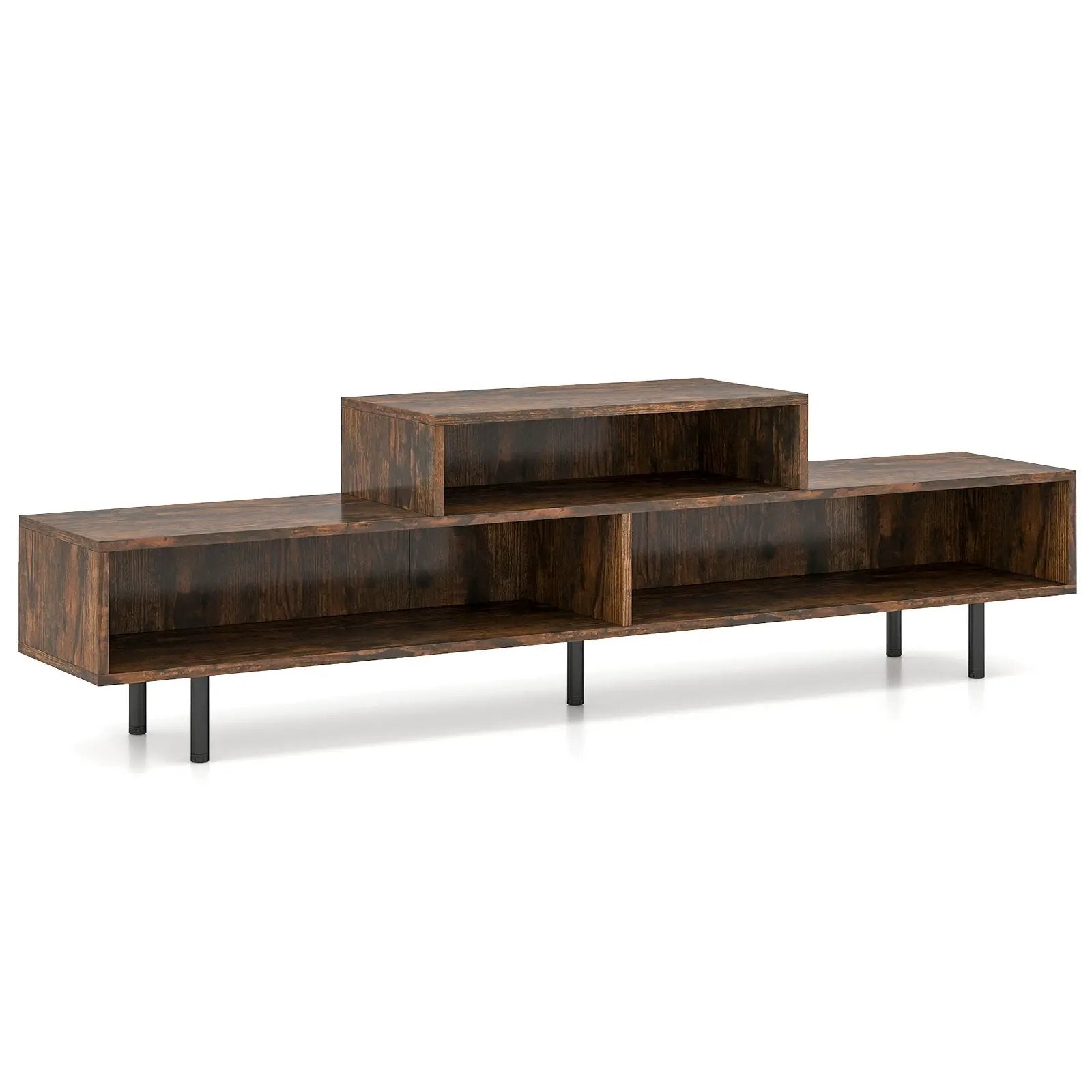 3 Cubby TV Stand for TVs up to 70 Inch with Open Storage Compartments by DirectDeals