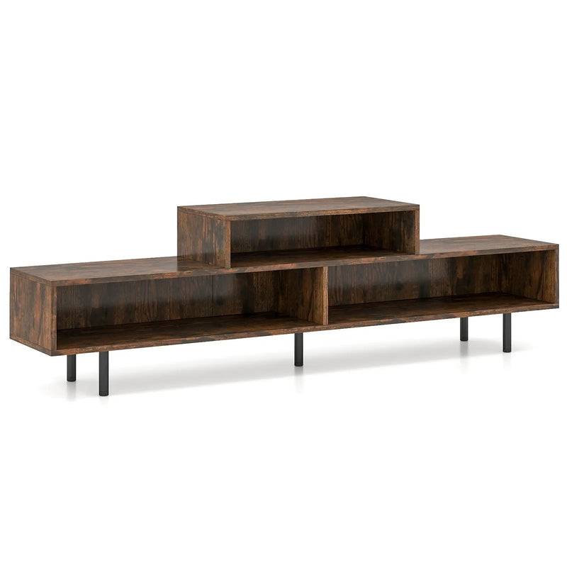 3 Cubby TV Stand for TVs up to 70 Inch with Open Storage Compartments by DirectDeals