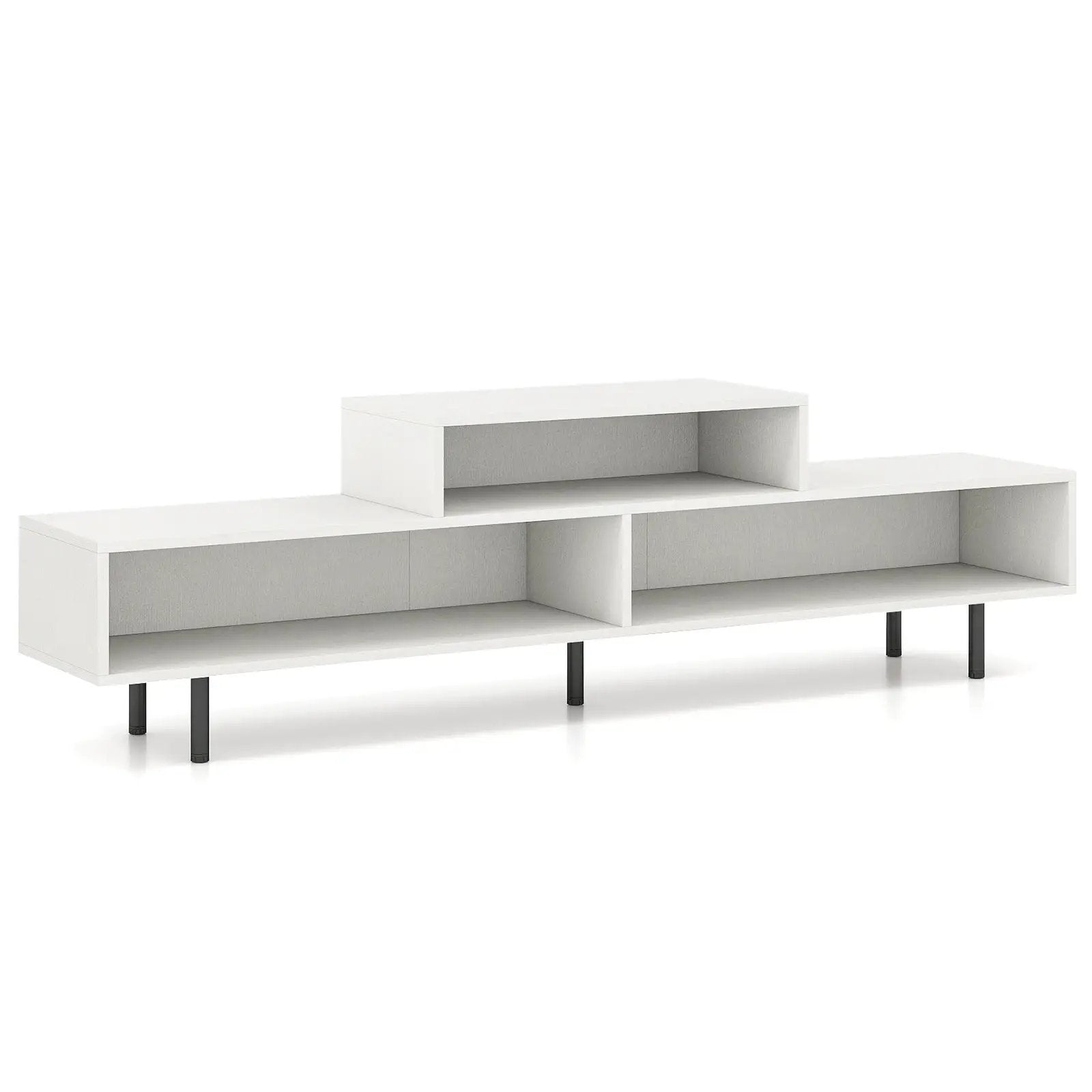 3 Cubby TV Stand for TVs up to 70 Inch with Open Storage Compartments by DirectDeals