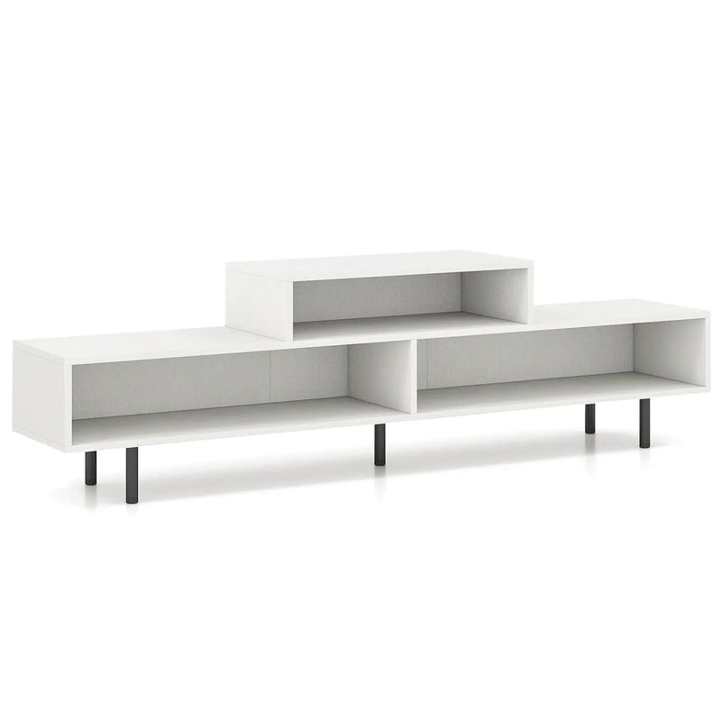 3 Cubby TV Stand for TVs up to 70 Inch with Open Storage Compartments by DirectDeals