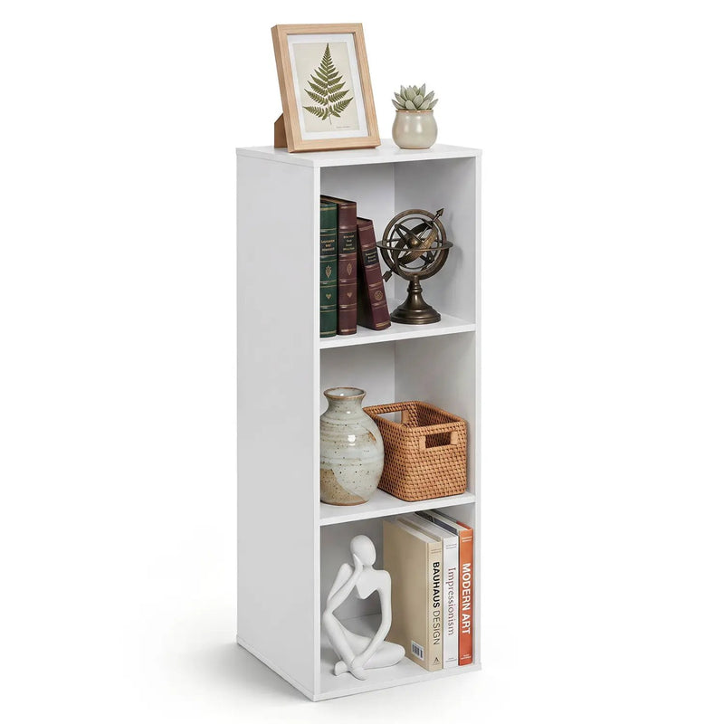3-Cube Bookcase with Anti-Tipping Kits - White by DirectDeals