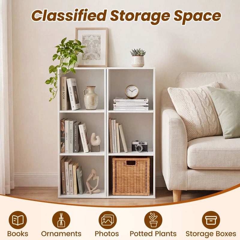 3-Cube Bookcase with Anti-Tipping Kits - White by DirectDeals