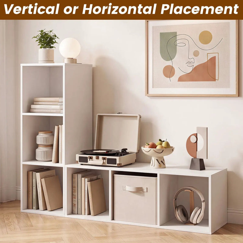 3-Cube Bookcase with Anti-Tipping Kits - White by DirectDeals