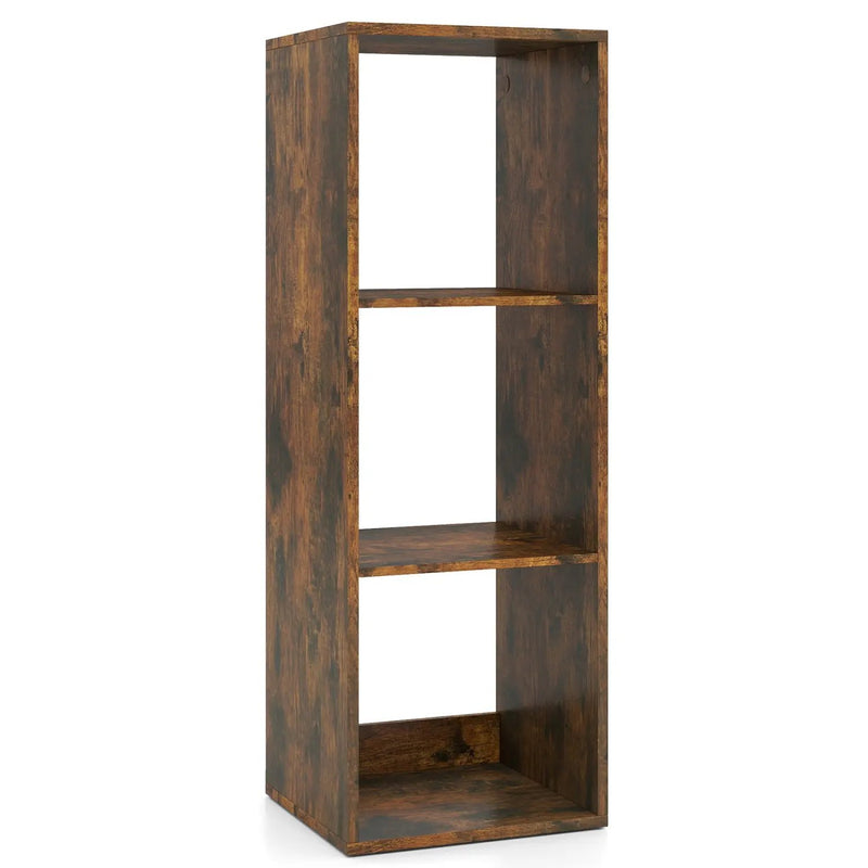 3 Cube Bookshelf with Back Guardrail for Living Room Bedroom by DirectDeals