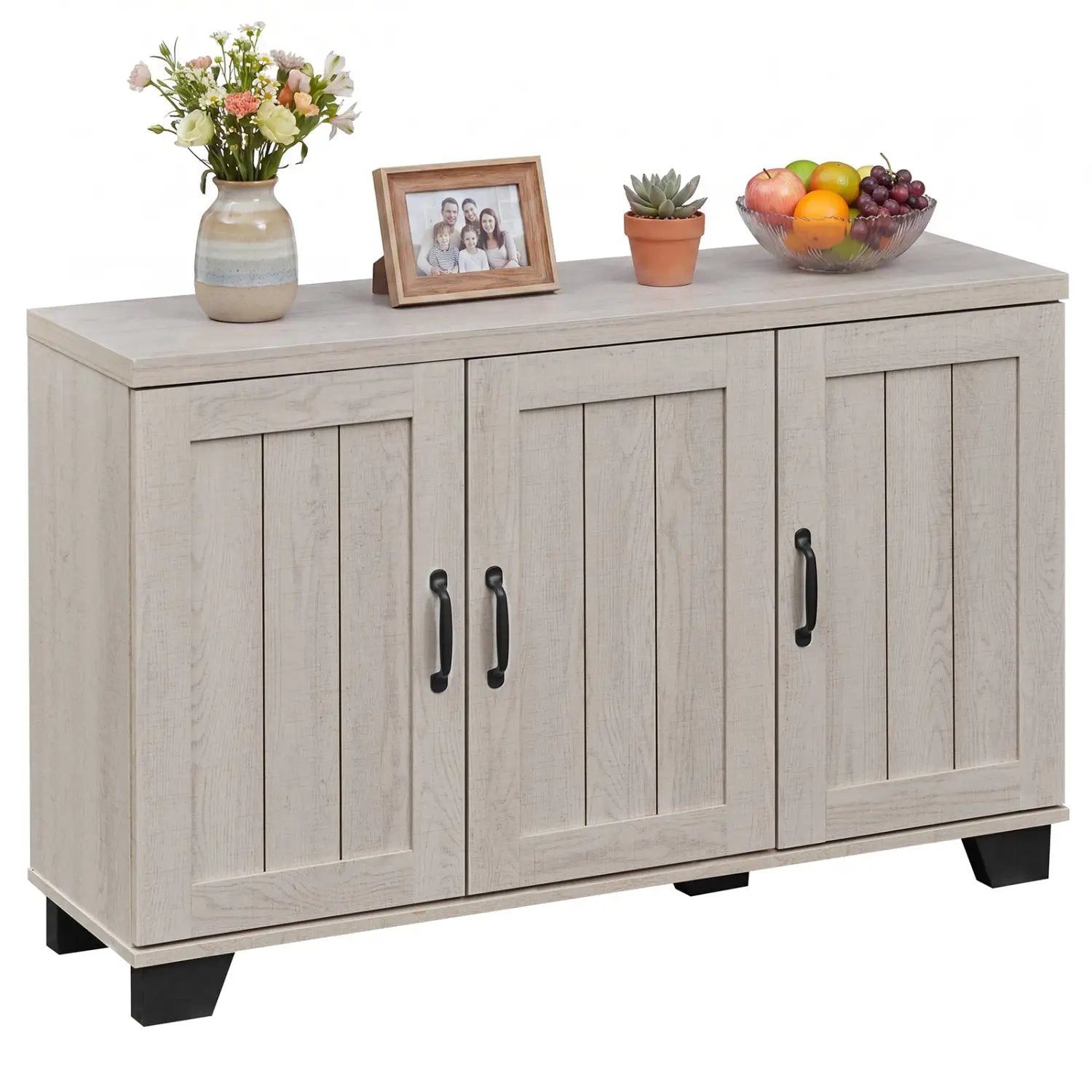 3-Door Buffet Sideboard with Adjustable Shelves and Anti-Tipping Kits by DirectDeals