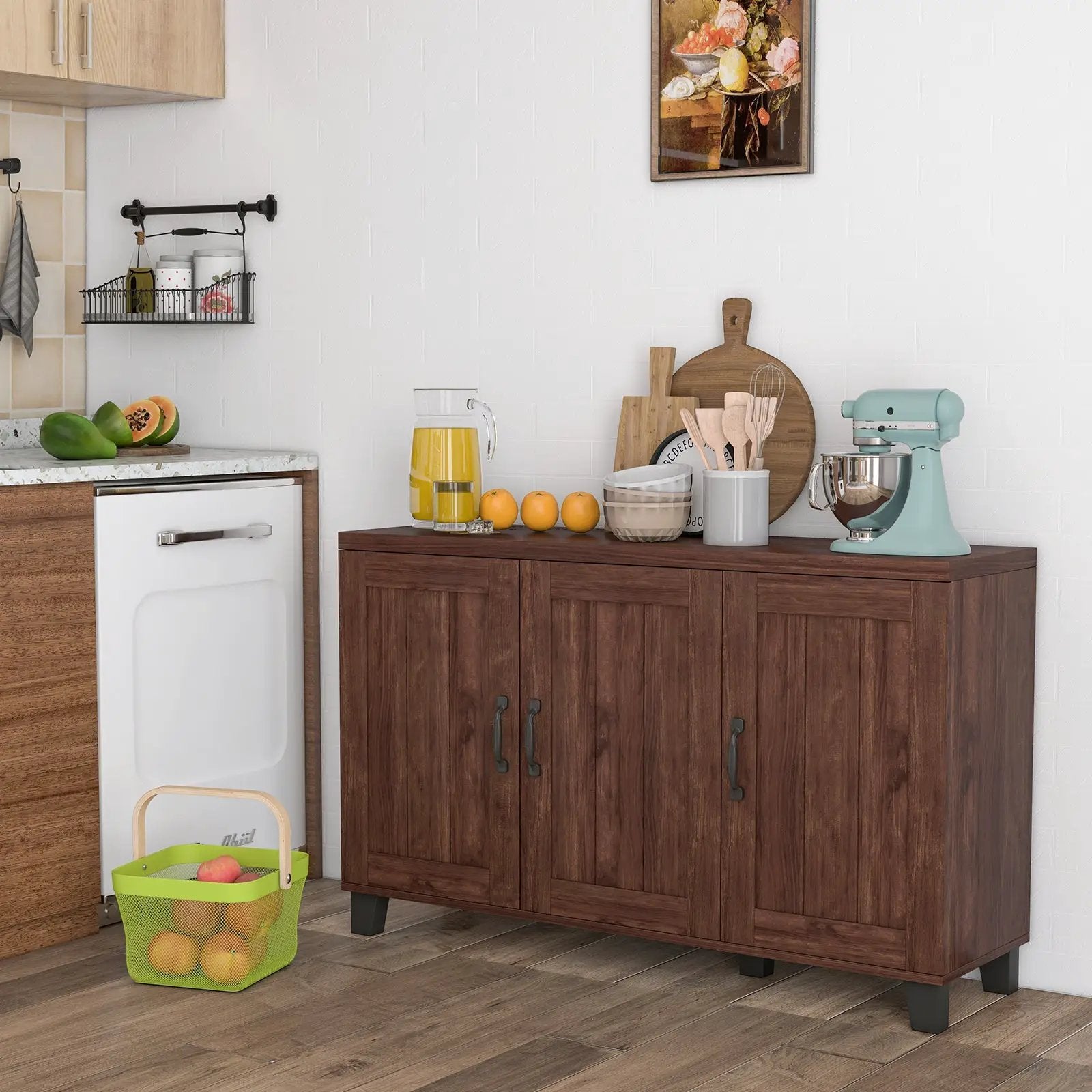 3-Door Buffet Sideboard with Adjustable Shelves and Anti-Tipping Kits by DirectDeals