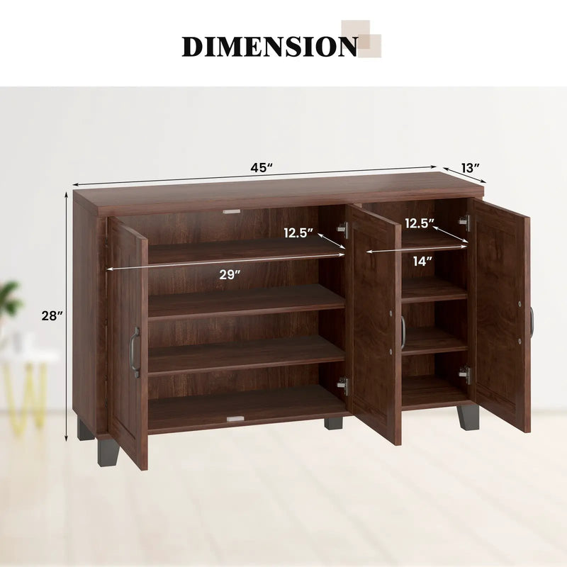 3-Door Buffet Sideboard with Adjustable Shelves and Anti-Tipping Kits by DirectDeals