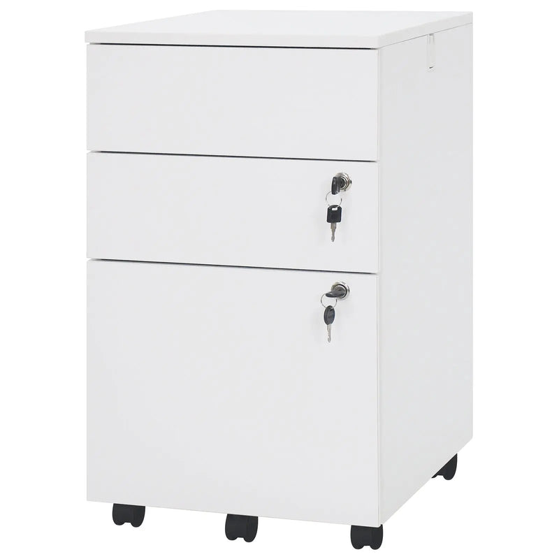 3 Drawer Filing Cabinet Locking Pedestal Desk by DirectDeals