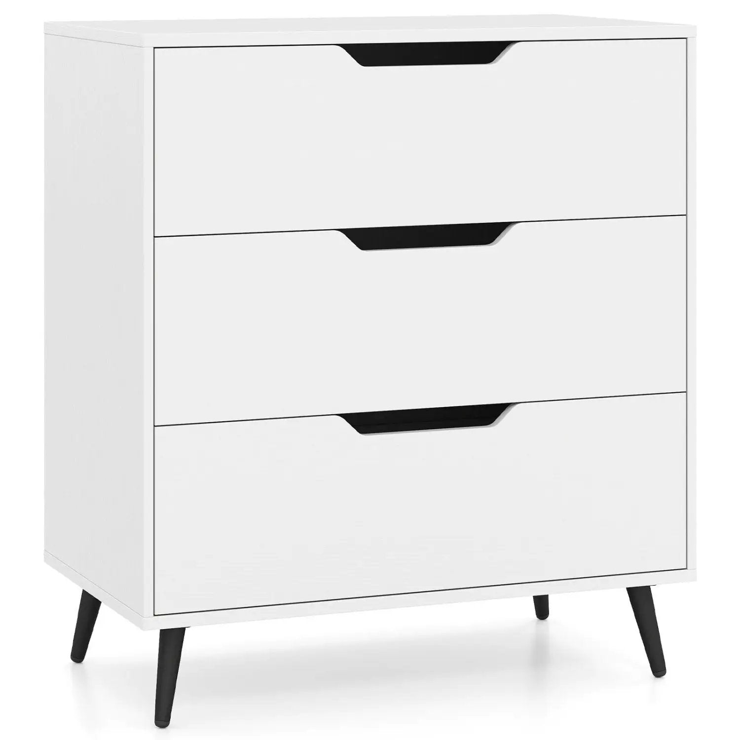 3-Drawer Wooden Dresser with Metal Legs - Rustic Farmhouse by DirectDeals