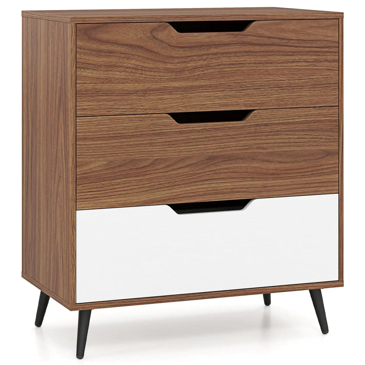 3-Drawer Wooden Dresser with Metal Legs - Rustic Farmhouse, photo 3 of 16