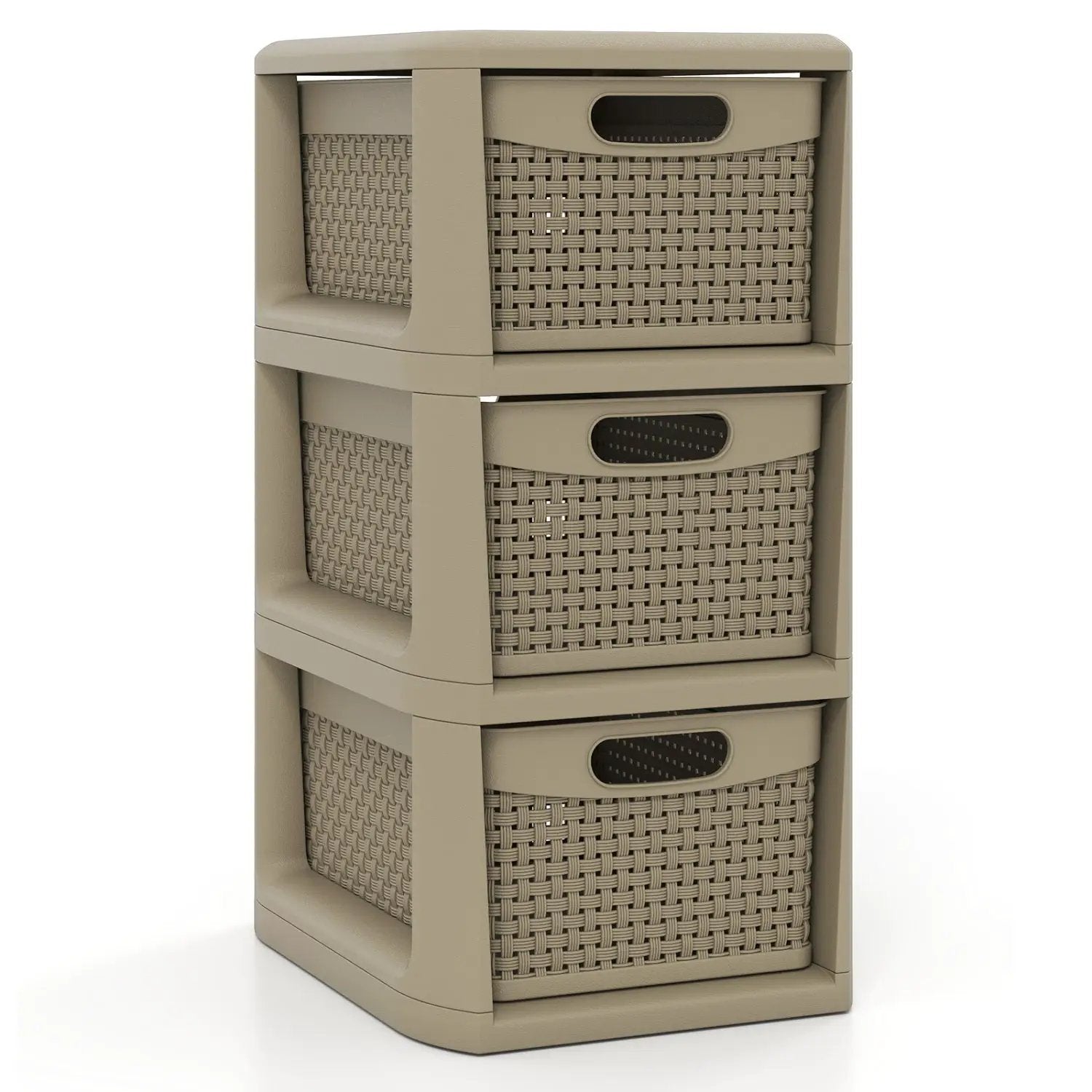 3-Drawer Storage Organizer with Wicker Patterns by DirectDeals
