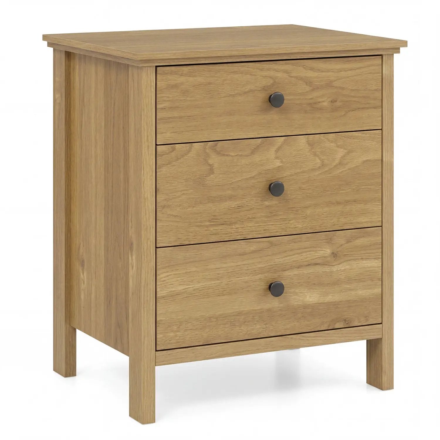 3-Drawer Wooden Nightstand with Metal Slides by DirectDeals