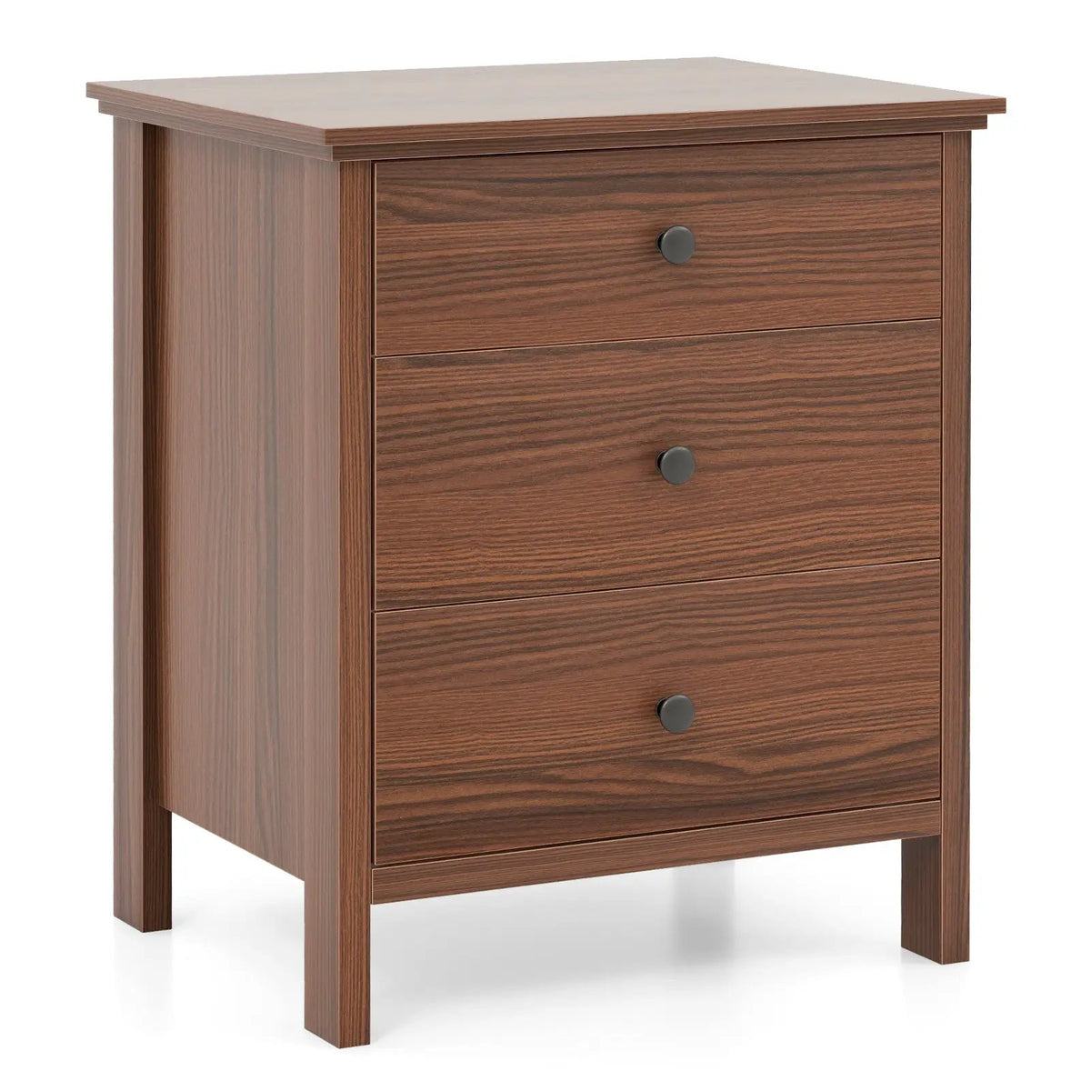 3-Drawer Wooden Nightstand Modern Bedside Table, photo 4 of 10
