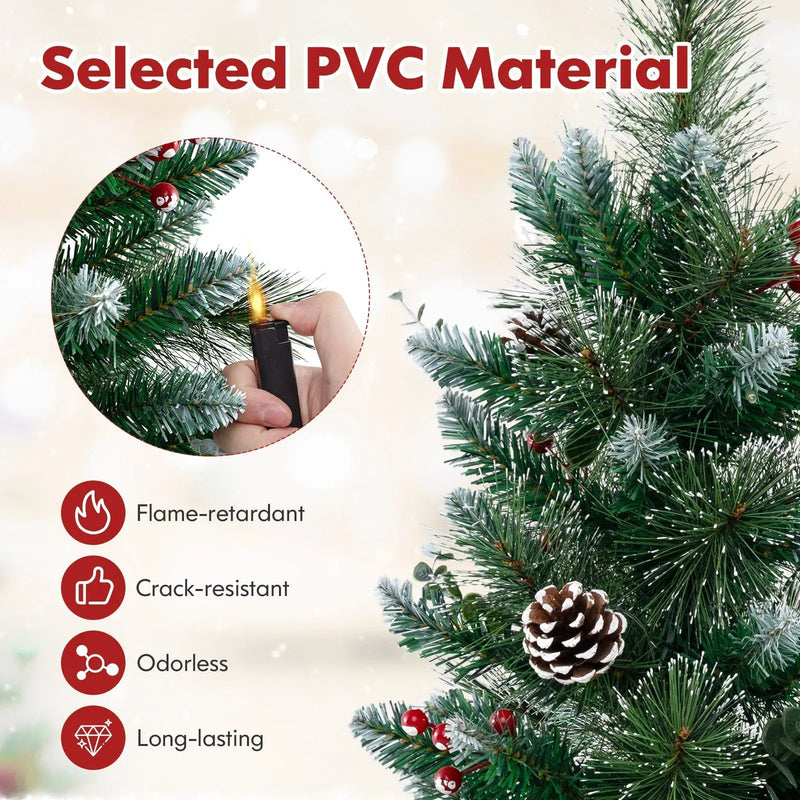 3 FT Battery-Operated Tabletop Holiday Decoration with 81 PVC and Pine Needles by DirectDeals