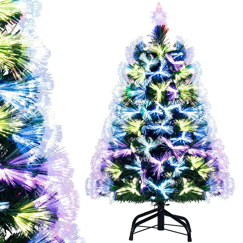 3 Feet Fiber Optic Christmas Tree with Branch Tips and Topper Star by DirectDeals