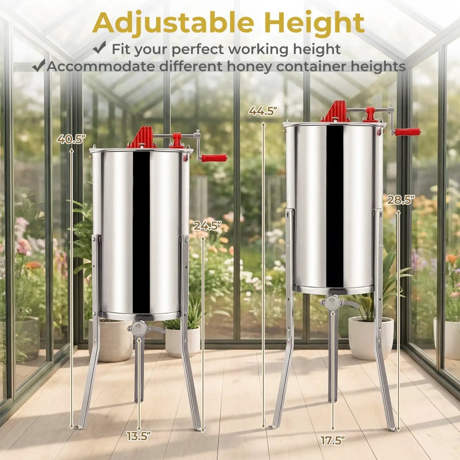 3 Frame Manual Honey Extractor with Bottom Gravity Flow Gate and Clear Lid for Home Apiary by DirectDeals