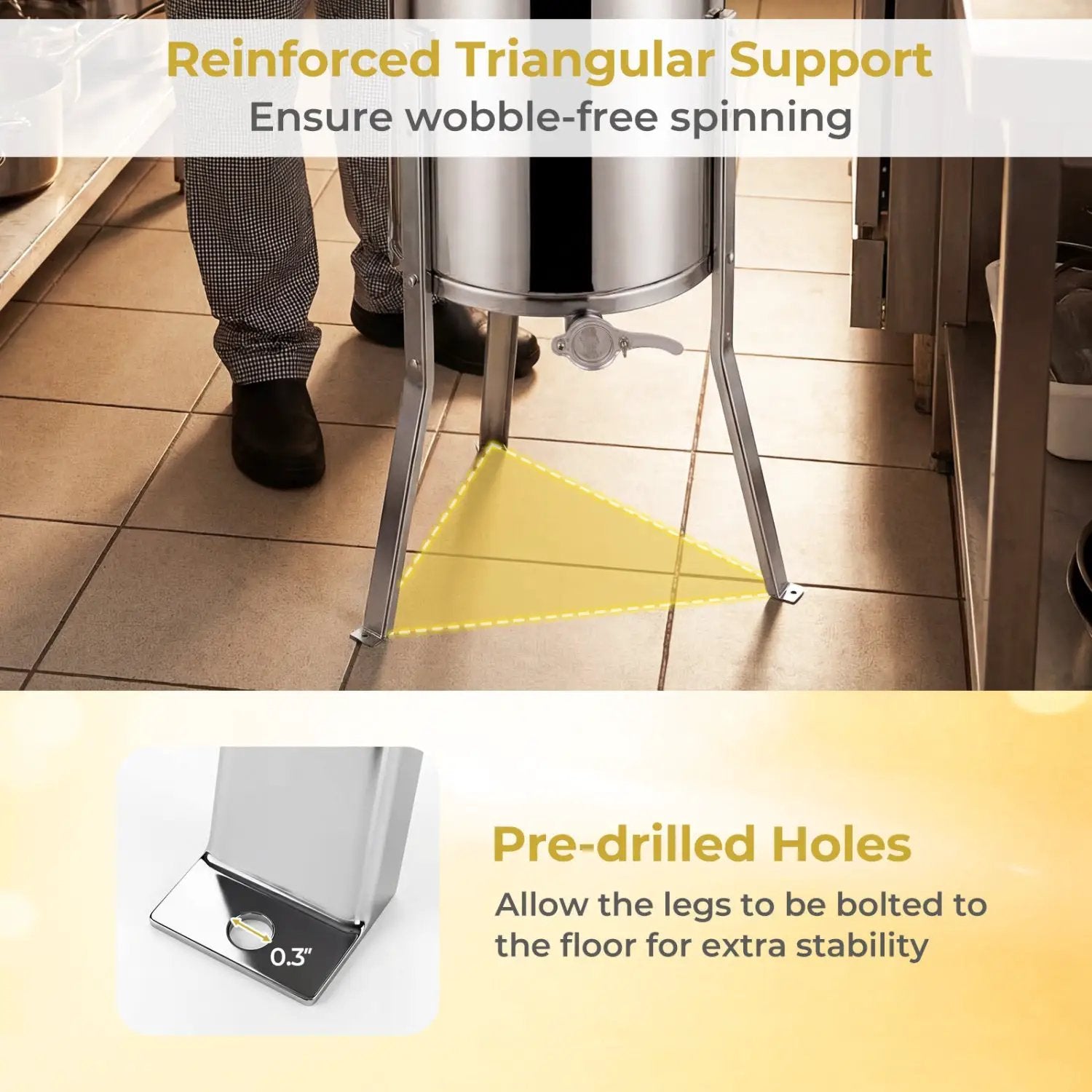 3 Frame Manual Honey Extractor with Bottom Gravity Flow Gate and Clear Lid for Home Apiary by DirectDeals