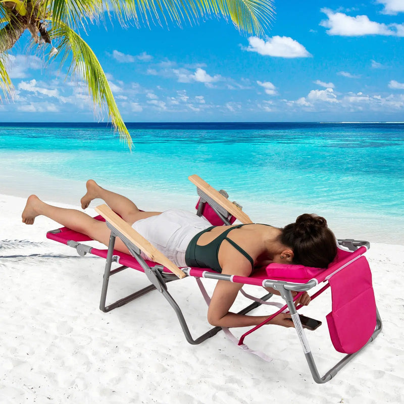3-IN-1 Foldable Beach Chair with Footrest and Adjustable Backrest by DirectDeals