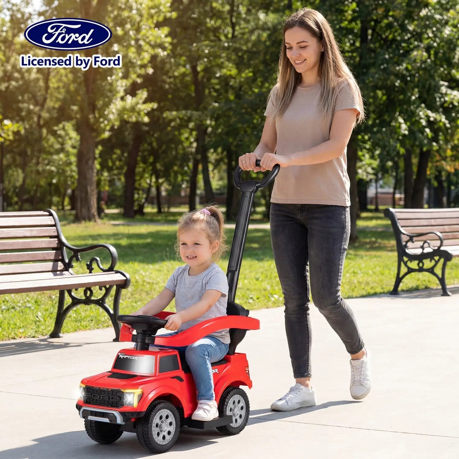 3-In-1 Licensed Ford Push Car for Toddlers by DirectDeals