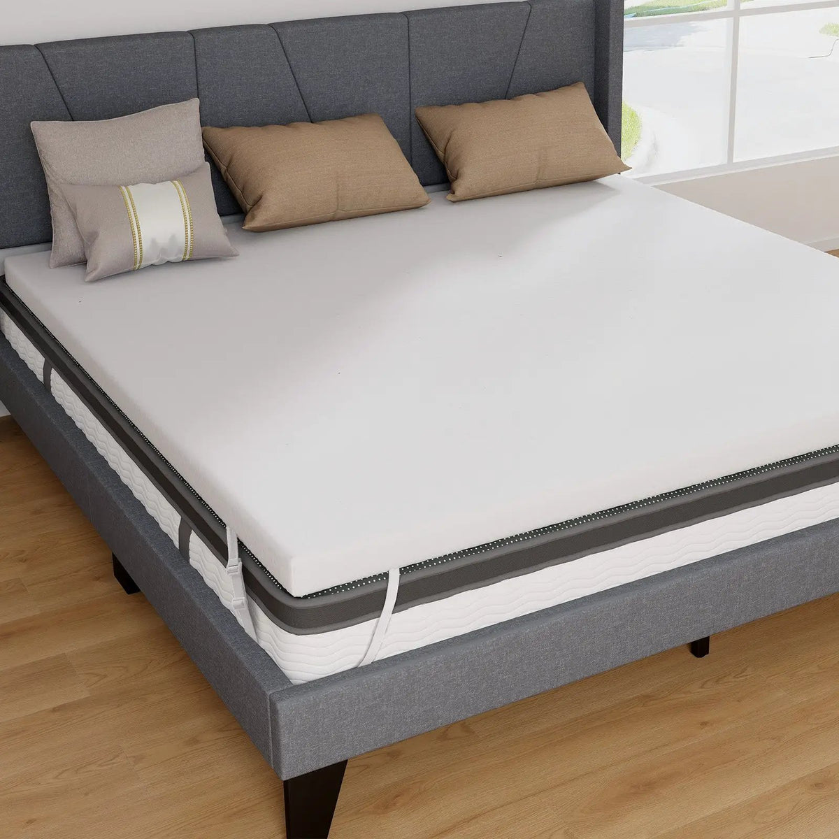 3 Inch Gel-Infused Memory Foam Mattress Topper with Removable Cover