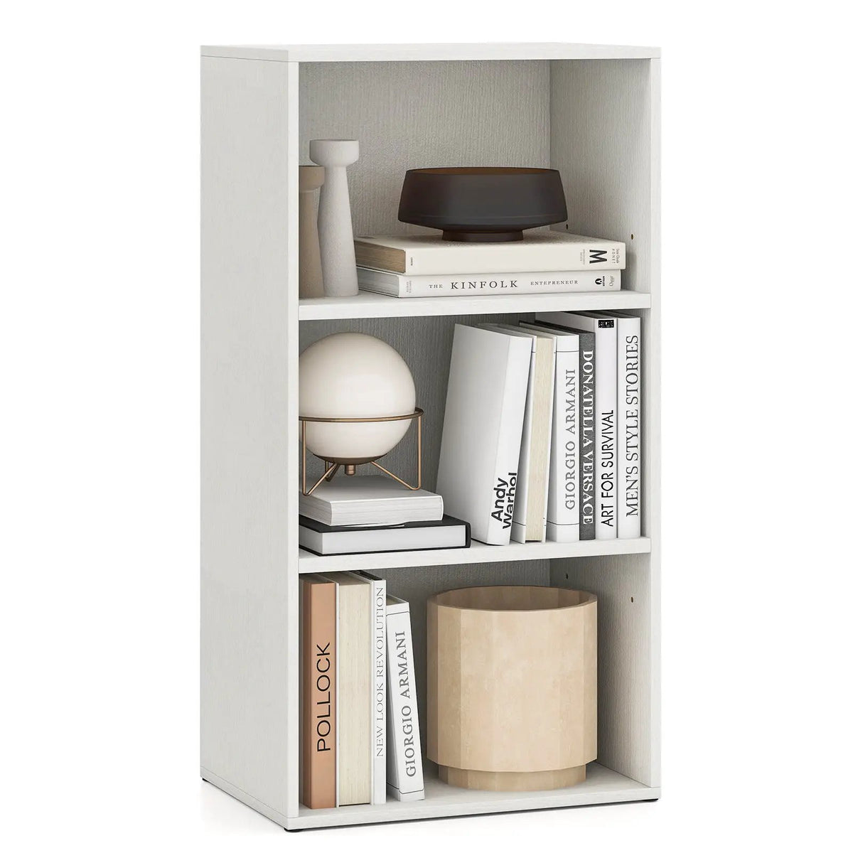 3-Tier Cube Bookcase with Adjustable Shelves for Home Office-Natural, photo 10 of 10
