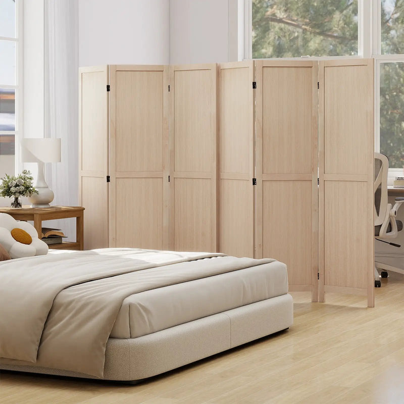 3 Panel Folding Room Divider for Home Office Bedroom Restaurant-Beige by DirectDeals