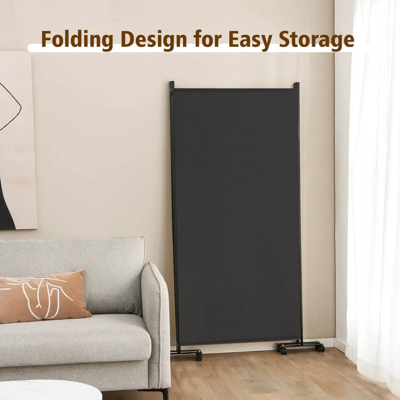 3 Panel Folding Room Divider with Lockable Wheels by DirectDeals