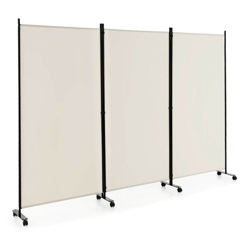 3 Panel Folding Room Divider with Lockable Wheels by DirectDeals