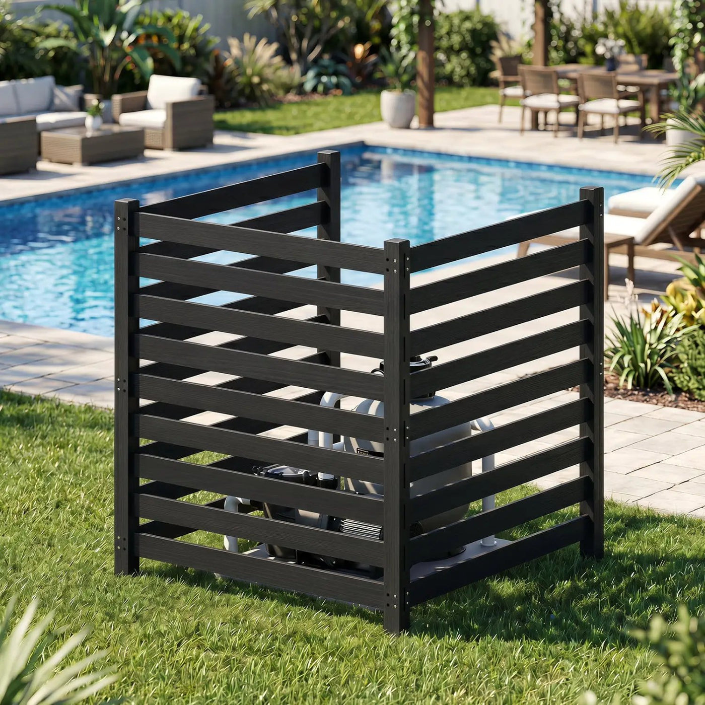 3-Panel Wooden Privacy Fence with Ground Stakes - 38.5" x 42" by DirectDeals