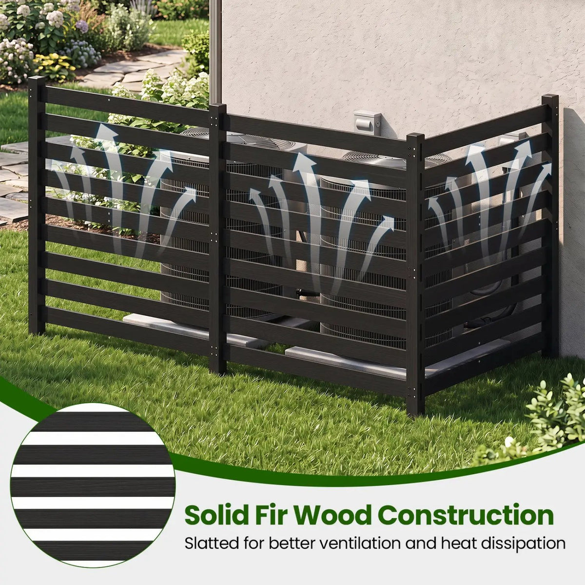 3-Panel Wooden Privacy Fence with Ground Stakes - 38.5" x 42" by DirectDeals