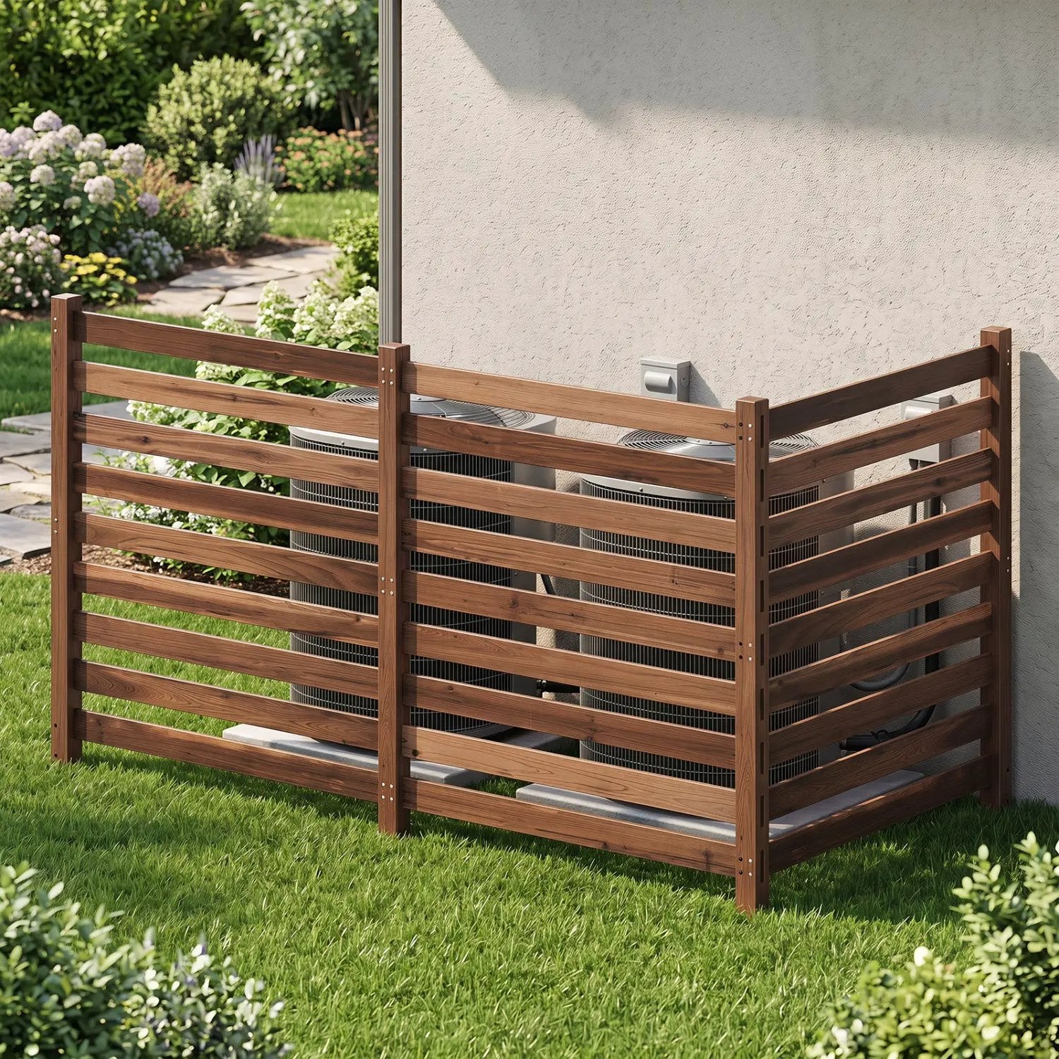 3-Panel Wooden Privacy Fence with Ground Stakes - 38.5" x 42" by DirectDeals