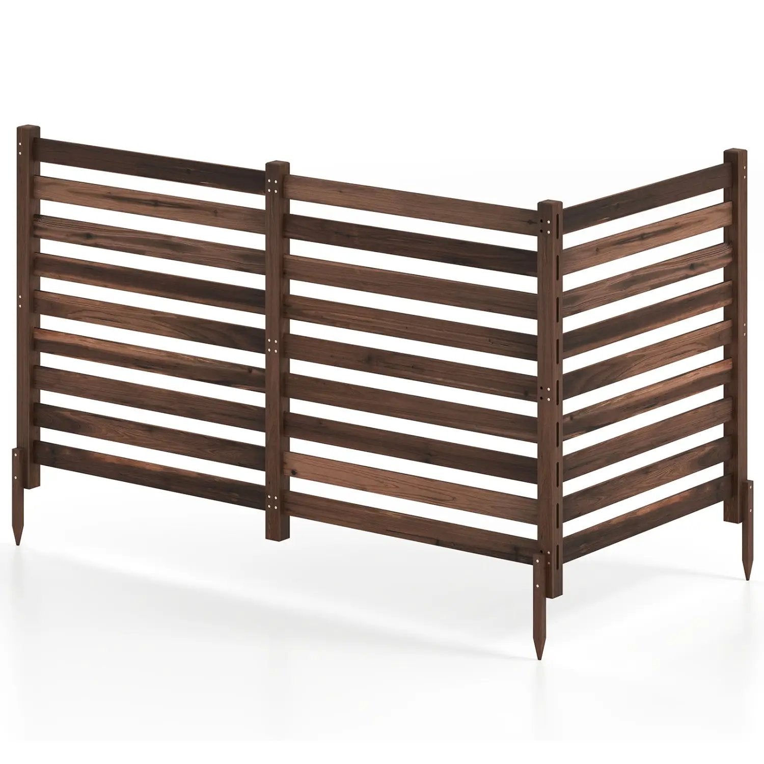 3-Panel Wooden Privacy Fence with Ground Stakes - 38.5" x 42" by DirectDeals