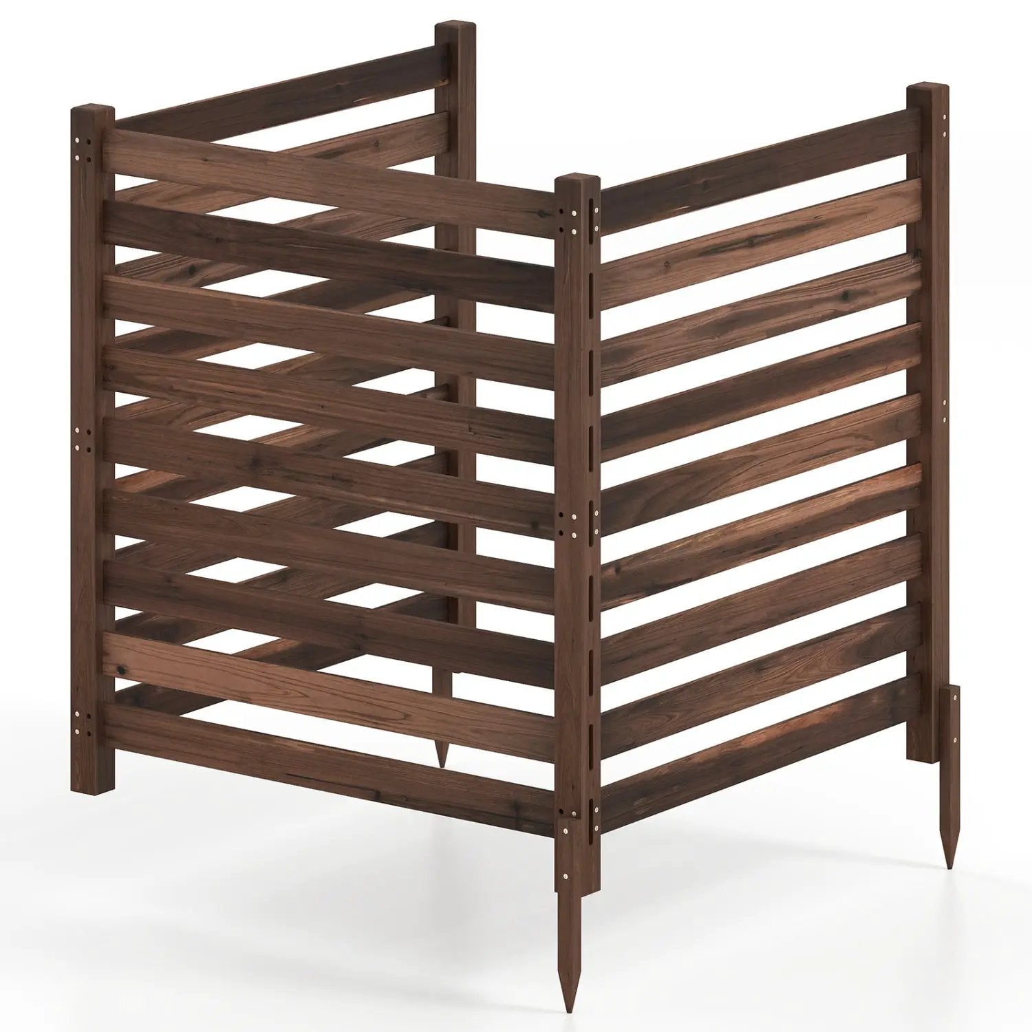 3-Panel Wooden Privacy Fence with Ground Stakes - 38.5" x 42" by DirectDeals