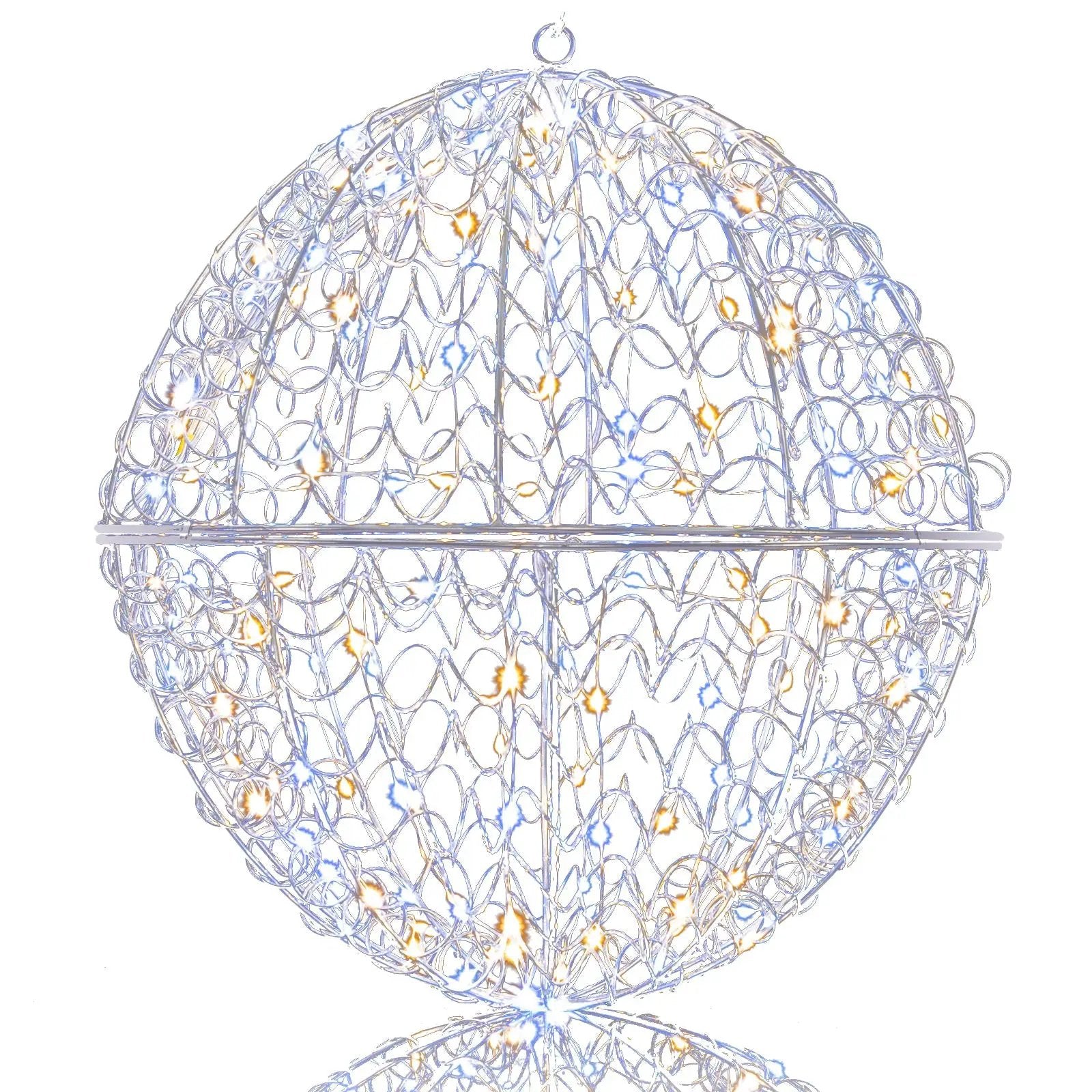 3 Pcs Lighted Christmas Balls Large Standing/Hanging Metal Sphere Lights with 435 LEDs by DirectDeals