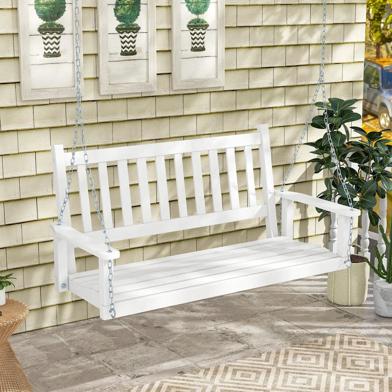 3-Person Wooden Outdoor Porch Swing with 800 lbs Weight Capacity by DirectDeals