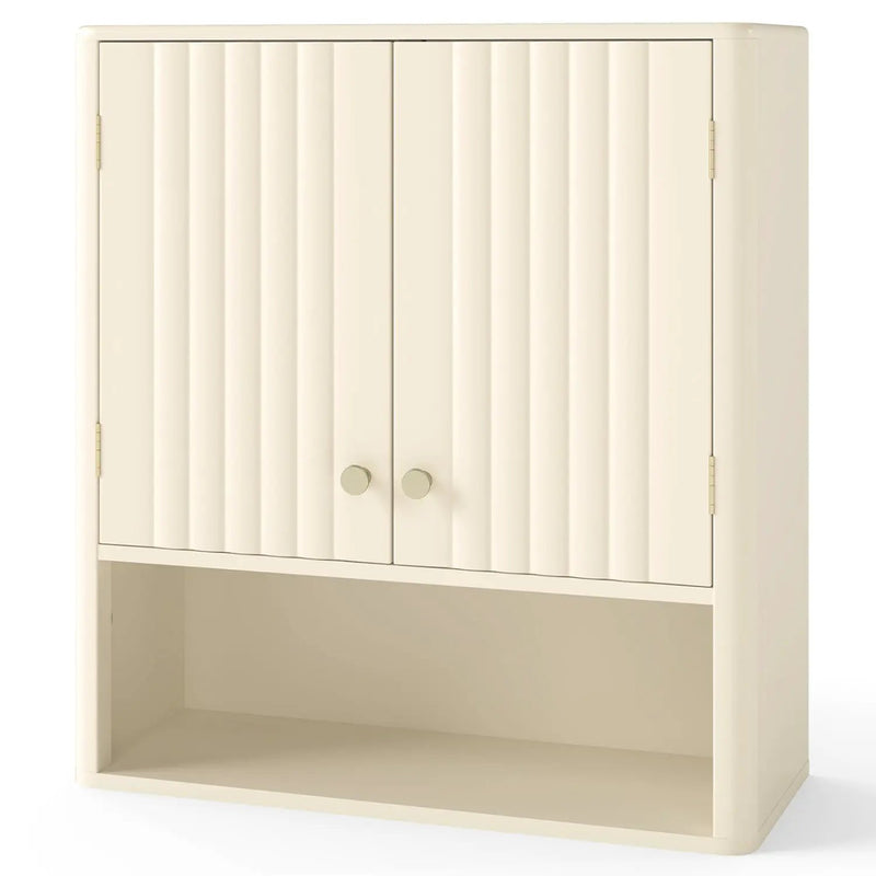 3-Piece Bathroom Cabinet Set with Fluted Doors Over Toilet Corner & Wall Cabinet by DirectDeals