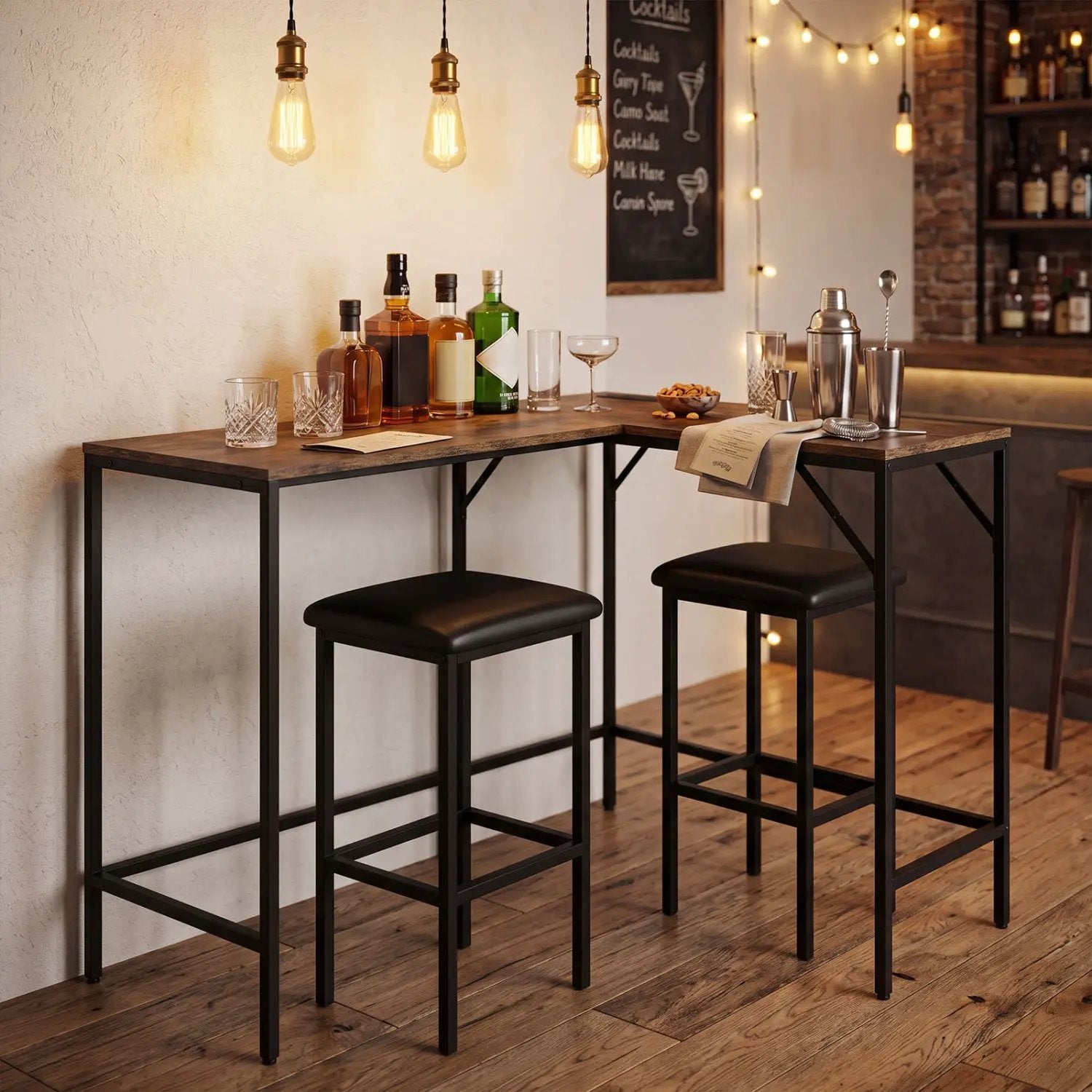 3-Piece Convertible Dining Set with Built-In Charging Station by DirectDeals