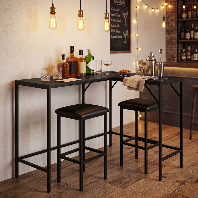 3-Piece Convertible Dining Set with Built-In Charging Station by DirectDeals