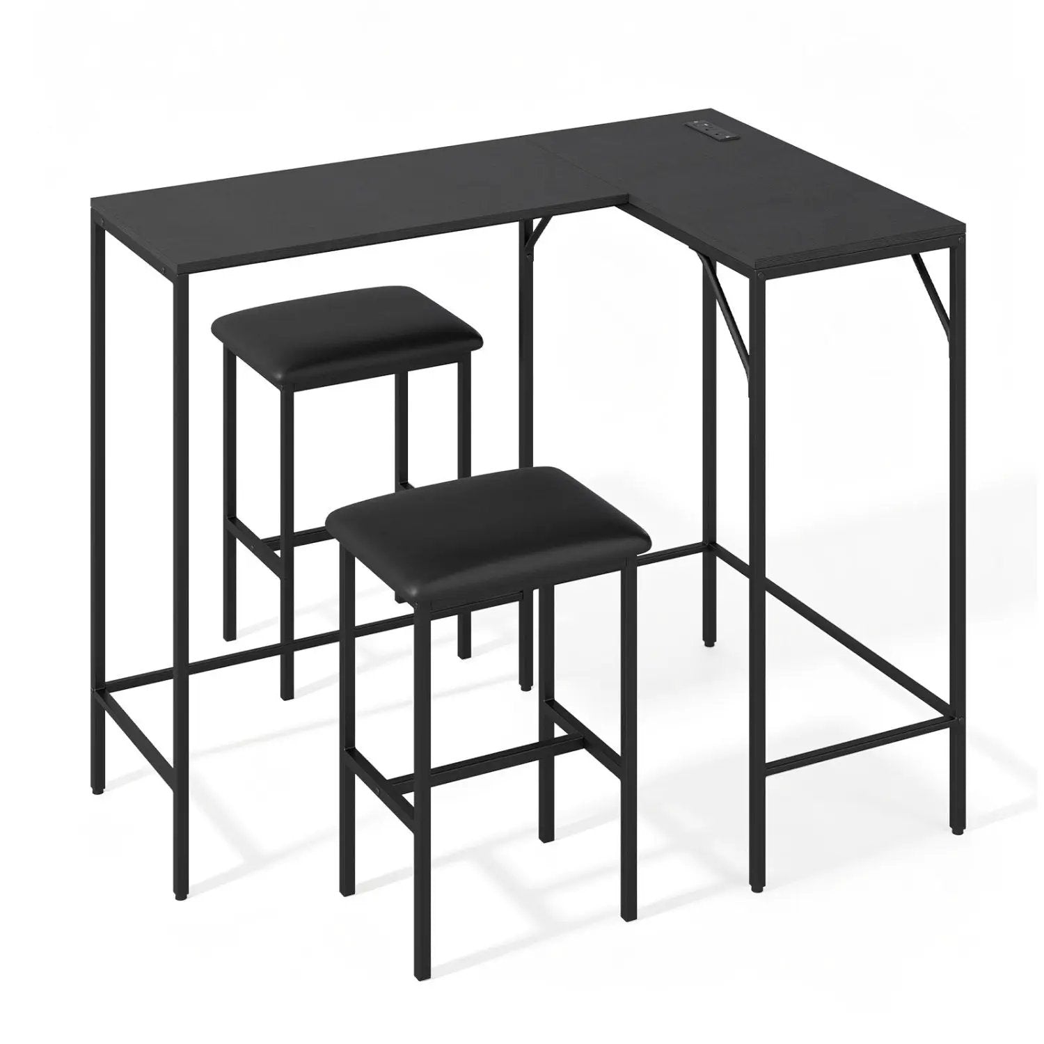 3-Piece Convertible Dining Set with Built-In Charging Station by DirectDeals
