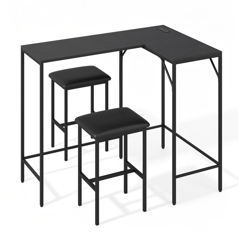 3-Piece Convertible Dining Set with Built-In Charging Station by DirectDeals