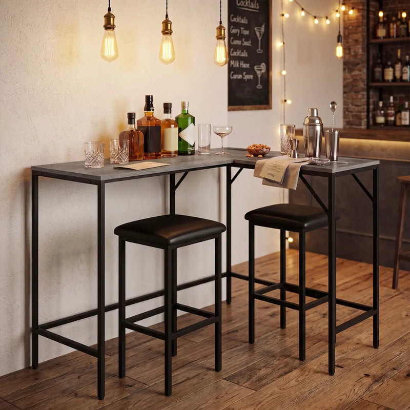 3-Piece Convertible Dining Set with Built-In Charging Station by DirectDeals