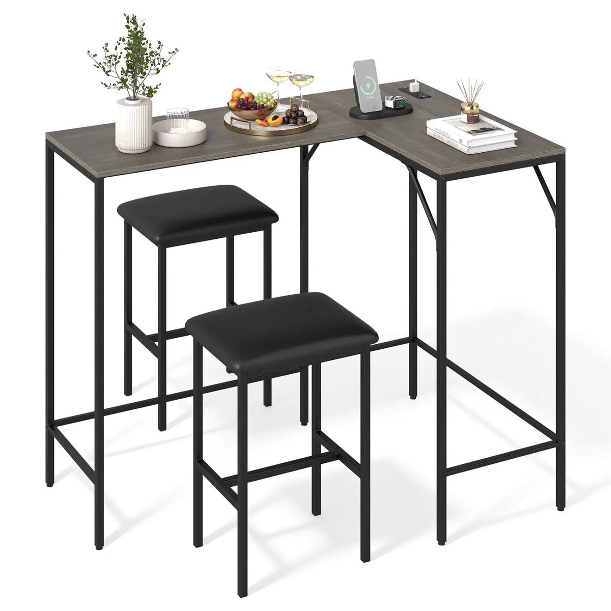 3-Piece Convertible Dining Set with Built-In Charging Station, photo 11 of 24