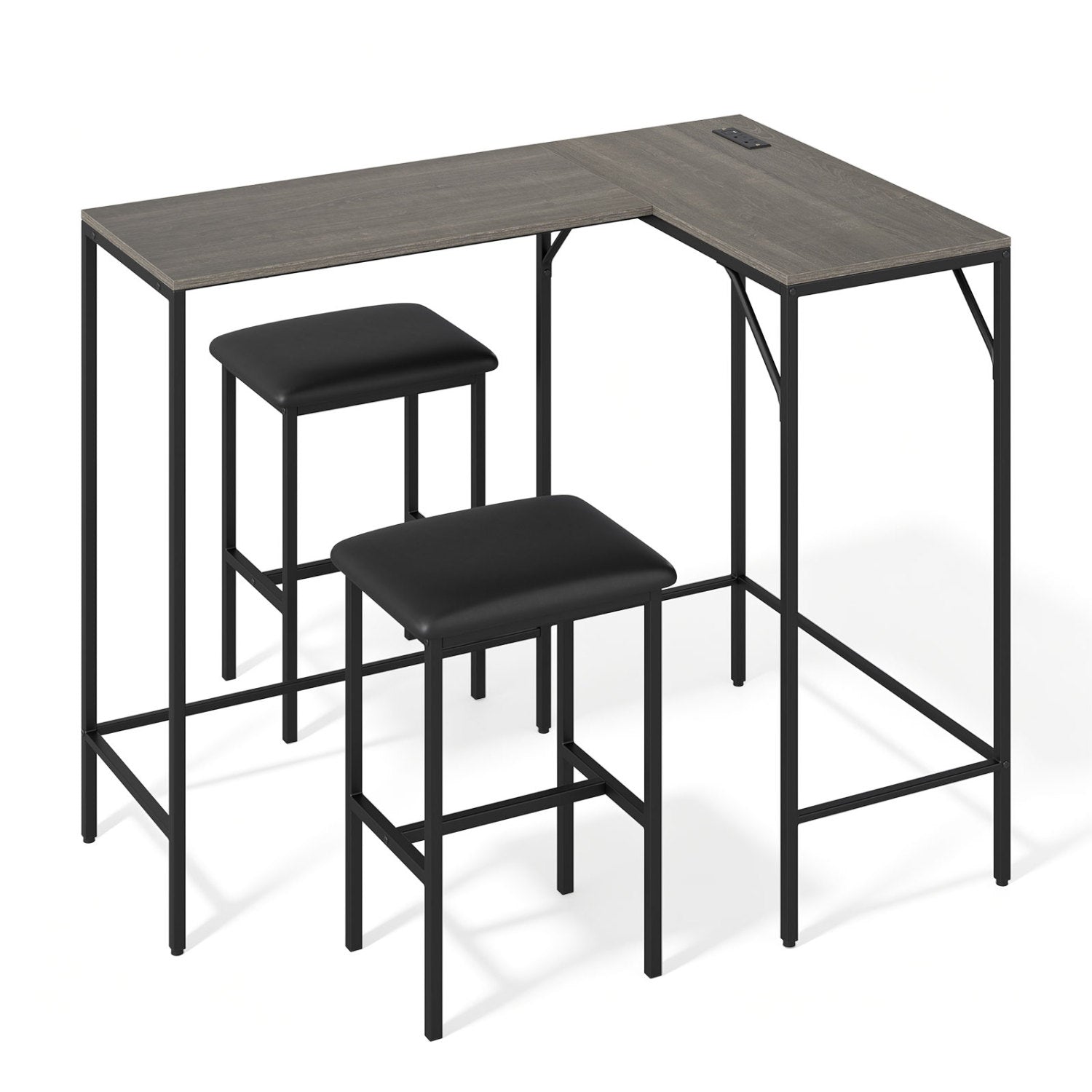 3-Piece Convertible Dining Set with Built-In Charging Station by DirectDeals