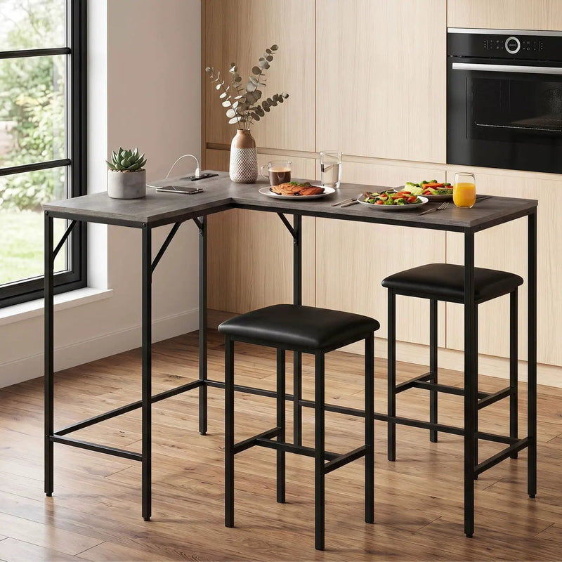 3-Piece Convertible Dining Set with Built-In Charging Station by DirectDeals
