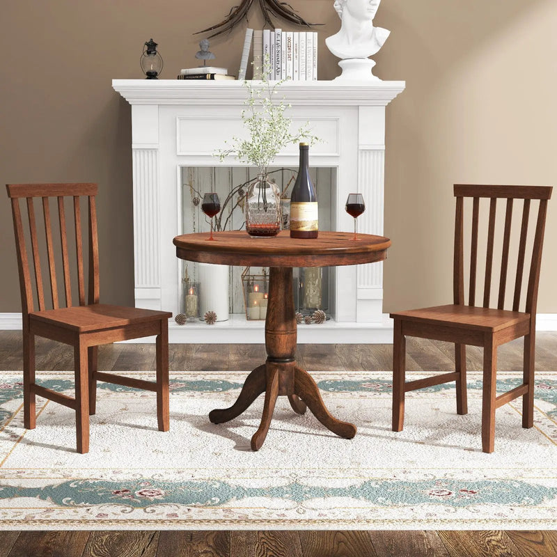 3 Pieces Wooden Dining Table and Chair Set for Cafe Kitchen Living Room by DirectDeals