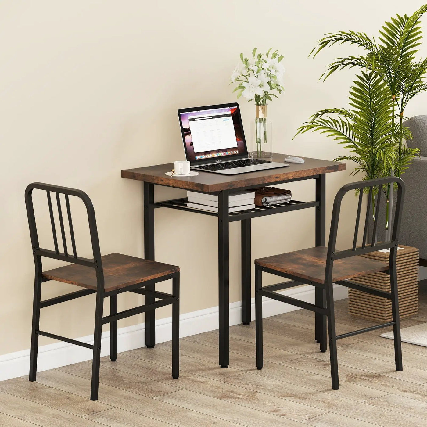 3-Piece Dining Table Set with Rectangular Kitchen Table and 2 Chairs by DirectDeals