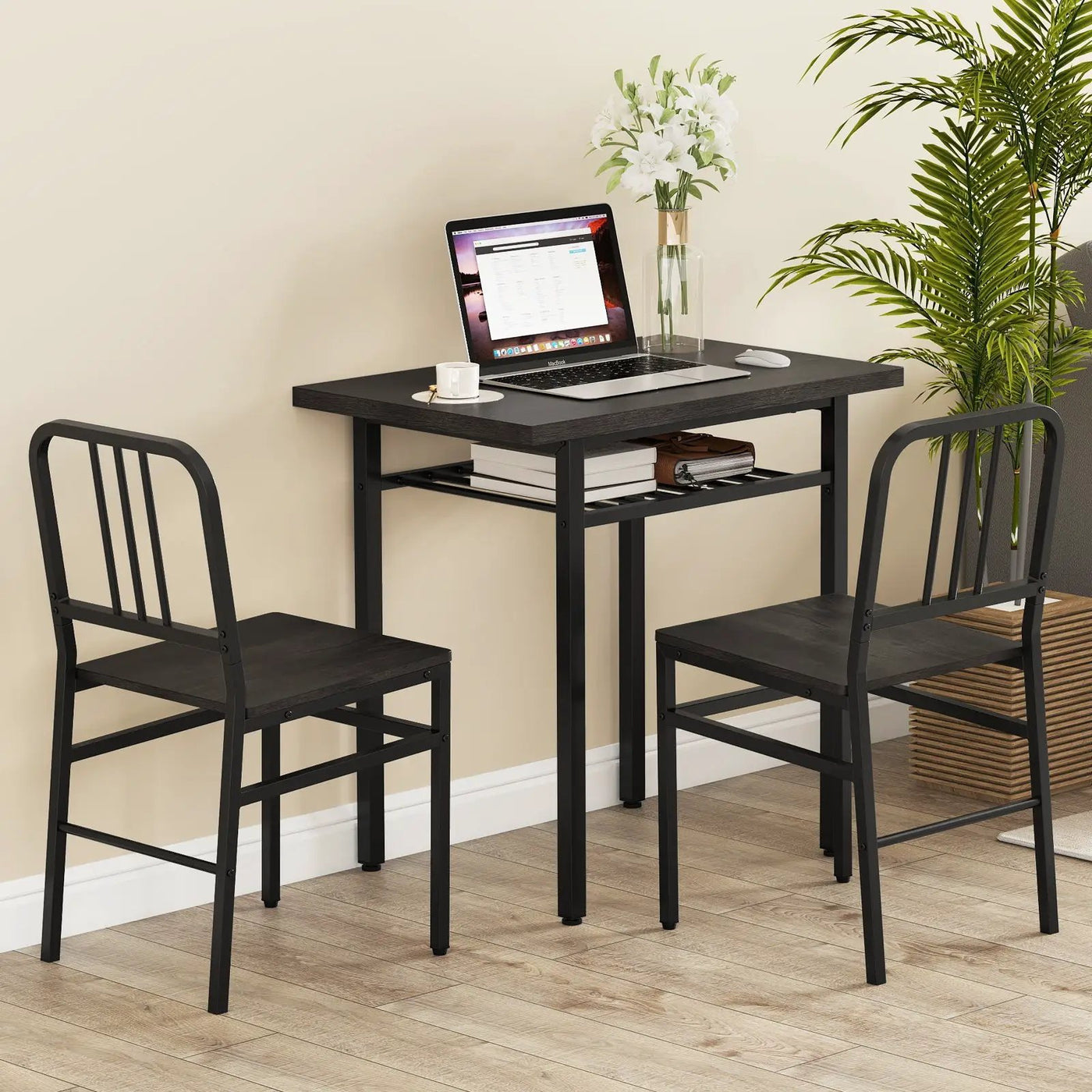 3-Piece Dining Table Set with Rectangular Kitchen Table and 2 Chairs by DirectDeals