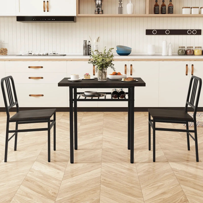 3-Piece Dining Table Set with Rectangular Kitchen Table and 2 Chairs by DirectDeals