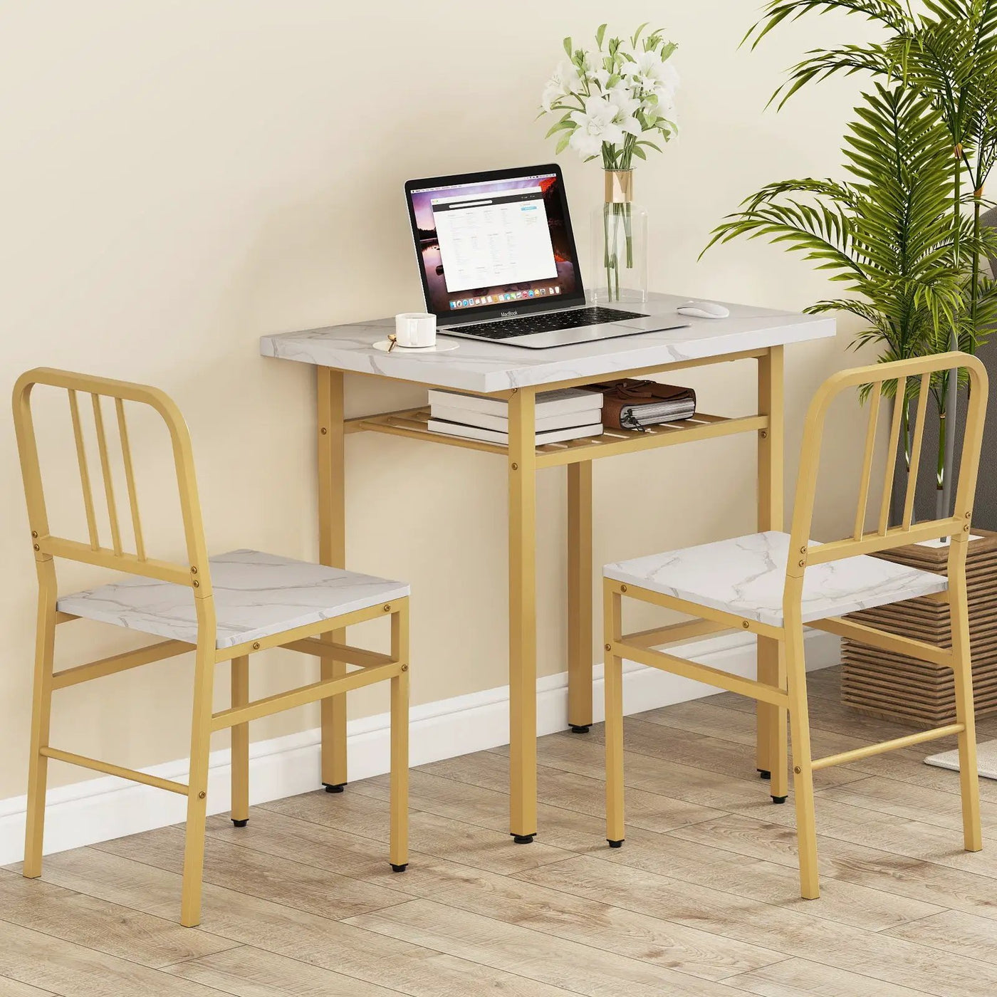3-Piece Dining Table Set with Rectangular Kitchen Table and 2 Chairs by DirectDeals