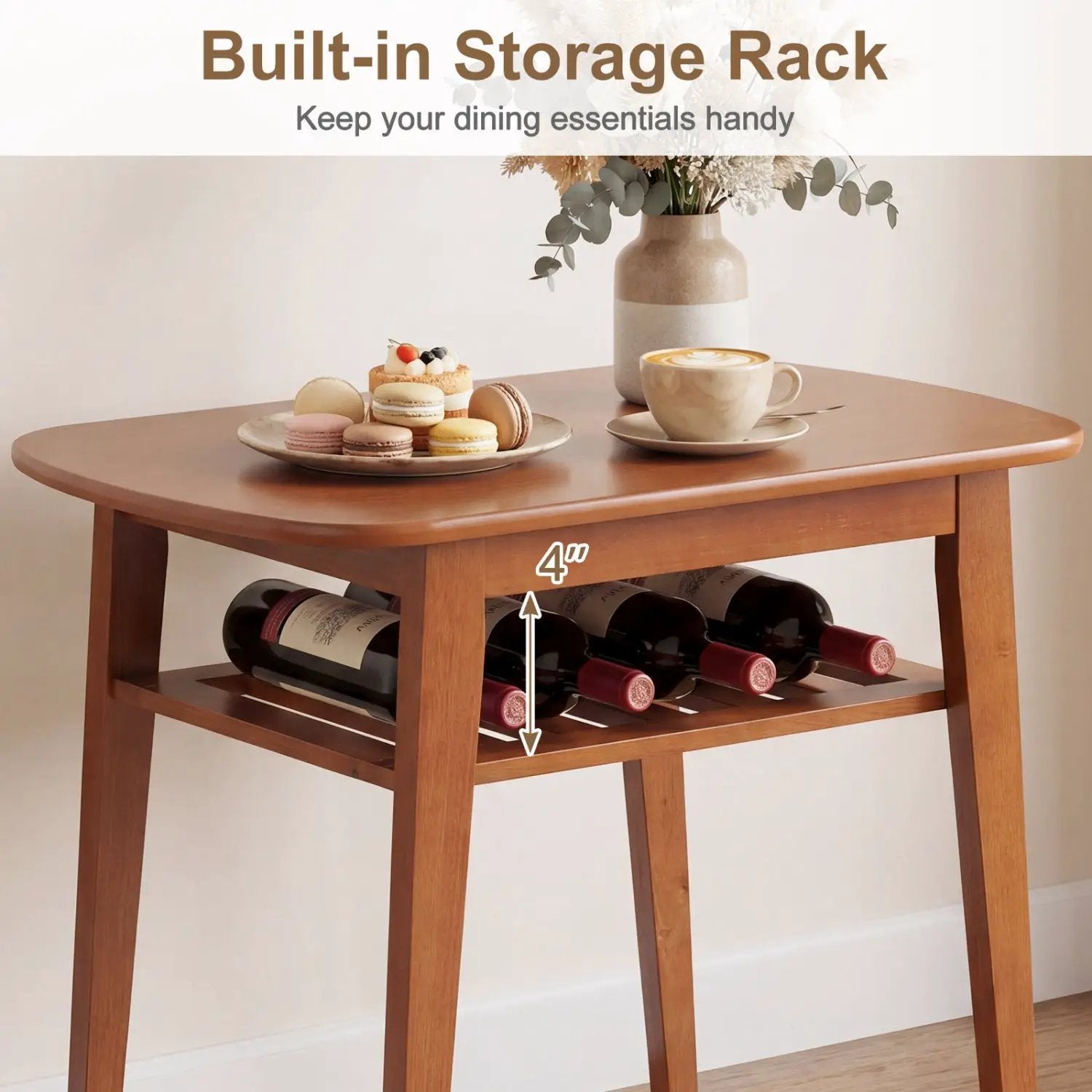 3-Piece Dining Table Set for 2 with Upholstered Chairs by DirectDeals